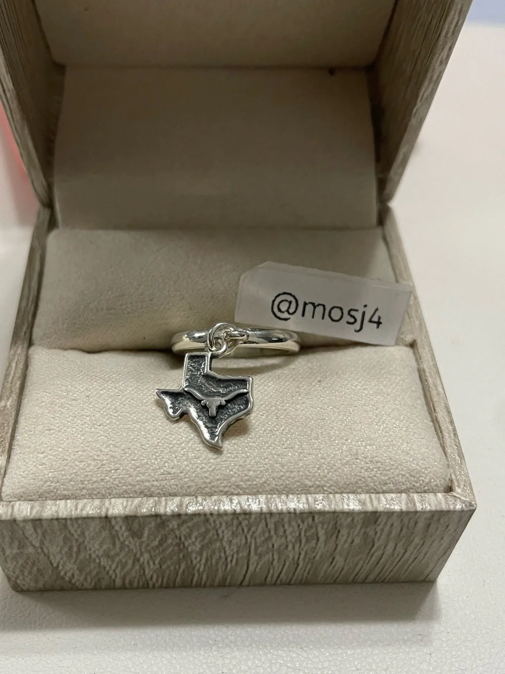 Retired James Avery Dangle Ring with the Texas State Longhorns University Mascot